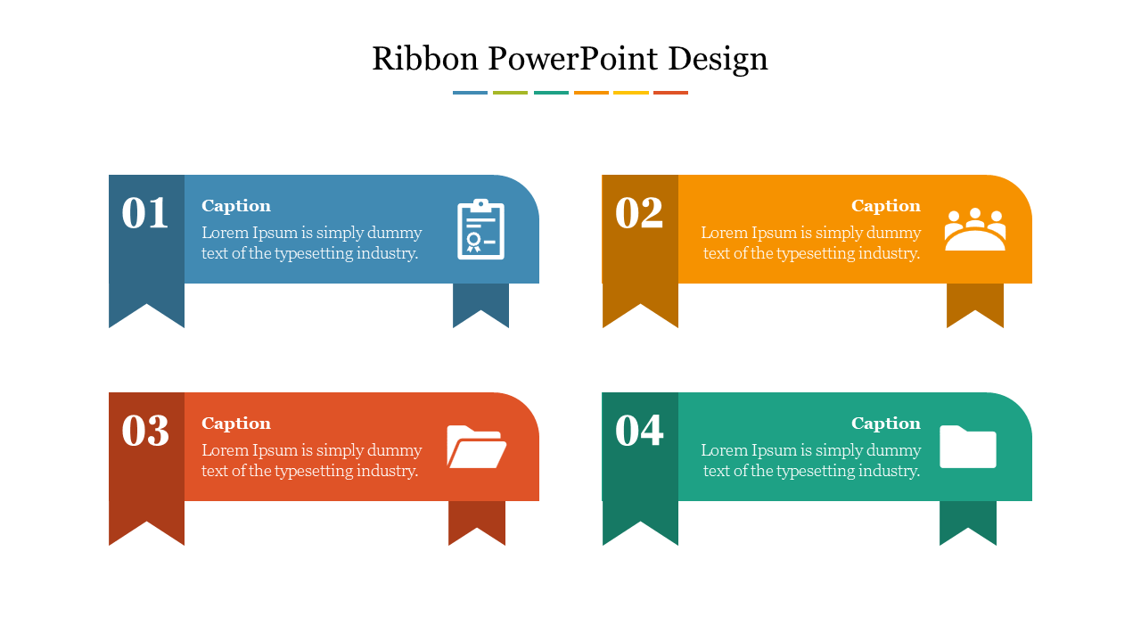 Amazing Ribbon PowerPoint Design Slide Template Presentation